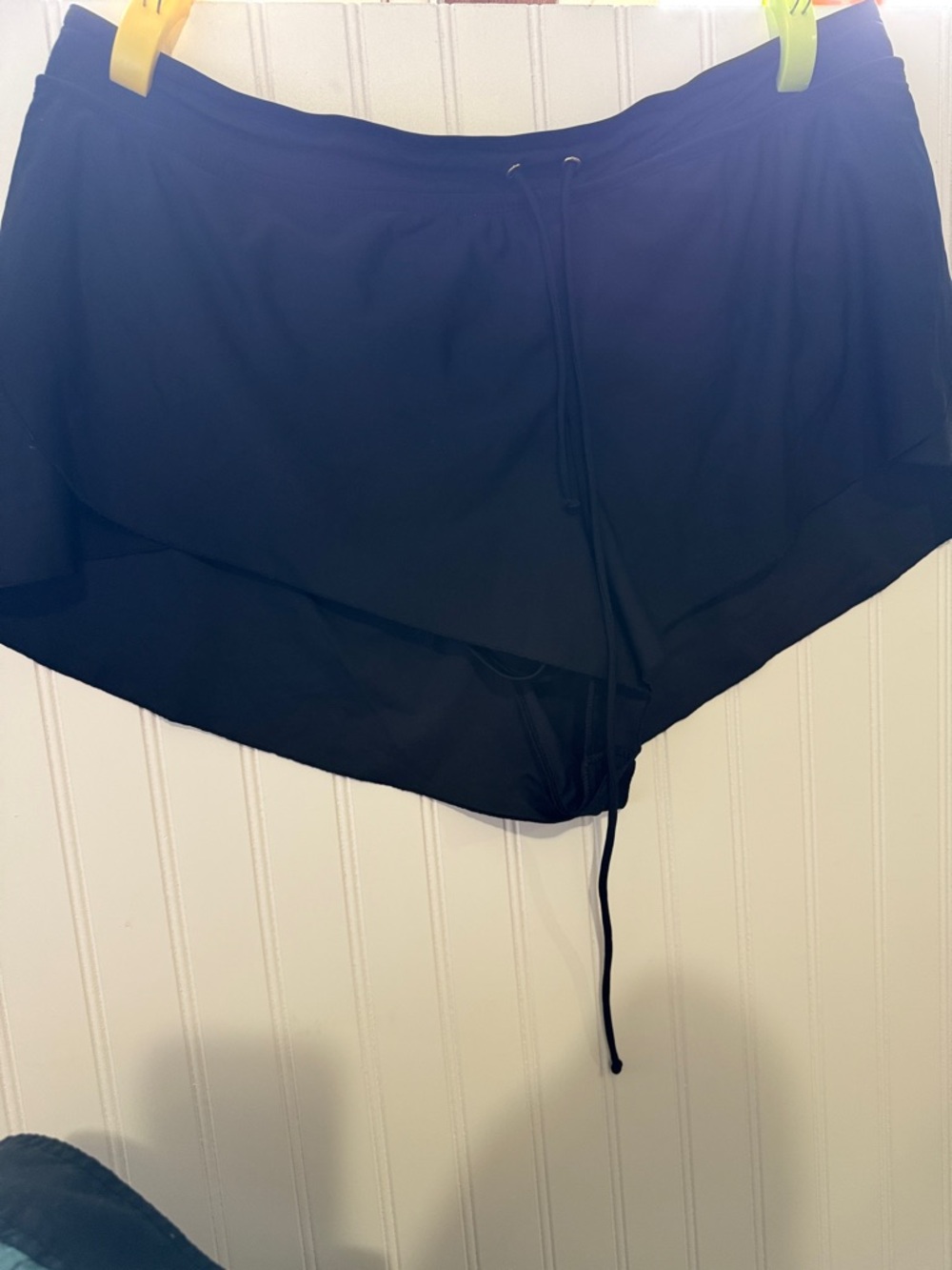 Black Layered Swim Skirt with 1X Drawstring time and tru